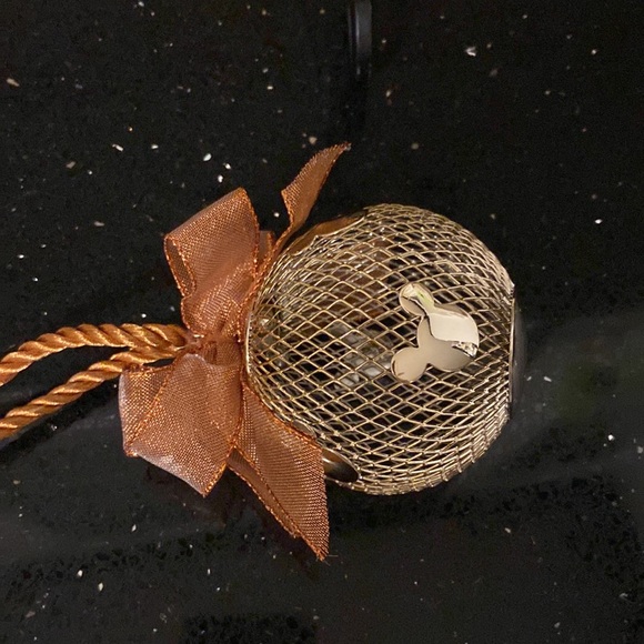 Disney Mesh Copper Ornament With Ribbon & Bow - Picture 5 of 5